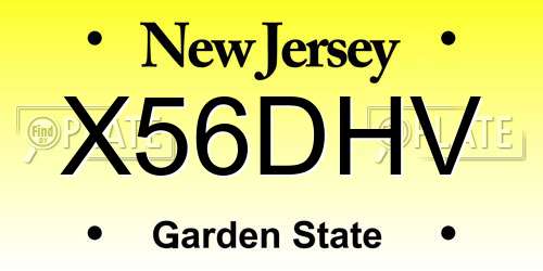 X56DHV New Jersey License Plate