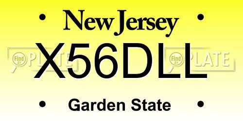 X56DLL New Jersey License Plate