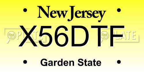 X56DTF New Jersey License Plate