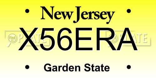X56ERA New Jersey License Plate