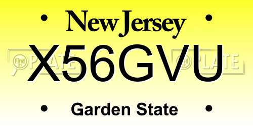 X56GVU New Jersey License Plate