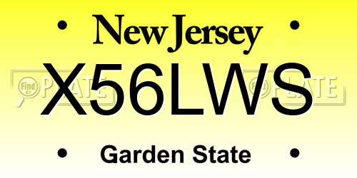 X56LWS New Jersey License Plate
