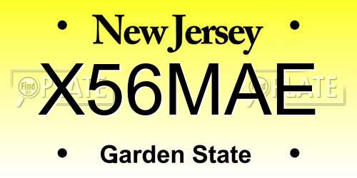 X56MAE New Jersey License Plate