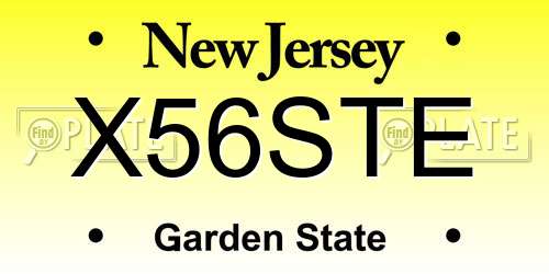 X56STE New Jersey License Plate