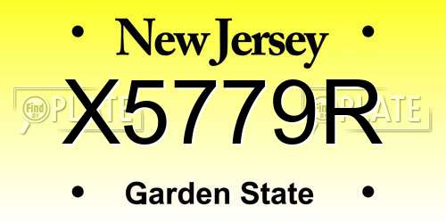 X5779R New Jersey License Plate