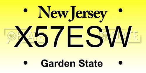 X57ESW New Jersey License Plate