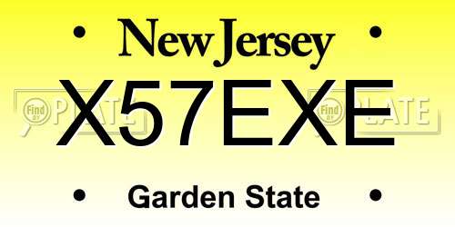X57EXE New Jersey License Plate