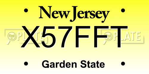 X57FFT New Jersey License Plate