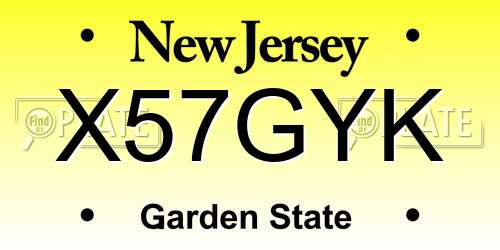 X57GYK New Jersey License Plate