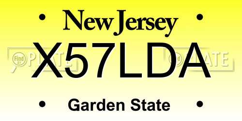 X57LDA New Jersey License Plate
