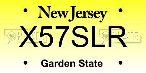 X57SLR New Jersey License Plate
