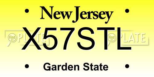 X57STL New Jersey License Plate