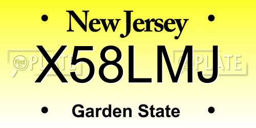X58LMJ New Jersey License Plate
