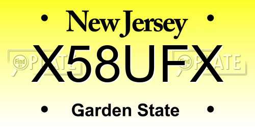X58UFX New Jersey License Plate