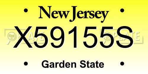 X59155S New Jersey License Plate