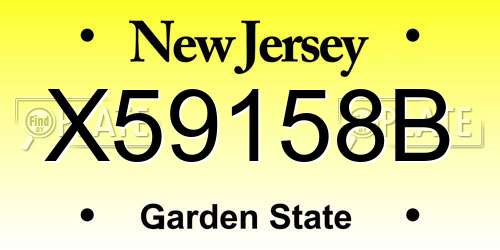 X59158B New Jersey License Plate