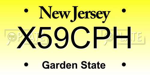X59CPH New Jersey License Plate