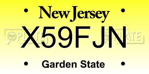 X59FJN New Jersey License Plate