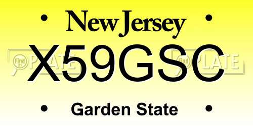 X59GSC New Jersey License Plate