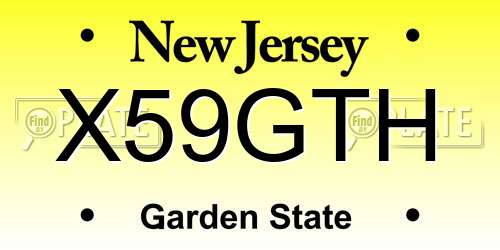 X59GTH New Jersey License Plate
