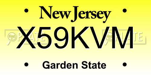 X59KVM New Jersey License Plate