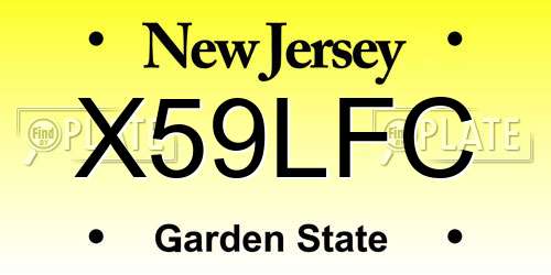 X59LFC New Jersey License Plate