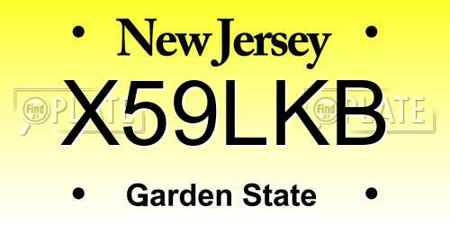 X59LKB New Jersey License Plate