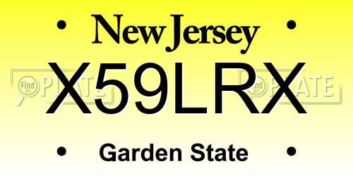 X59LRX New Jersey License Plate