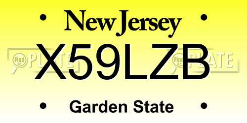 X59LZB New Jersey License Plate
