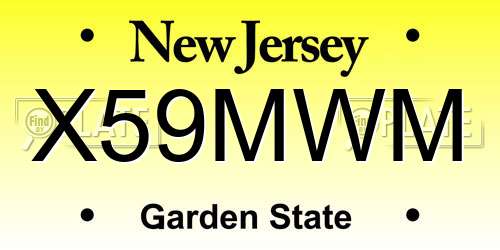 X59MWM New Jersey License Plate