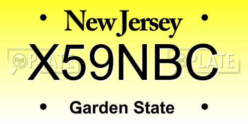 X59NBC New Jersey License Plate