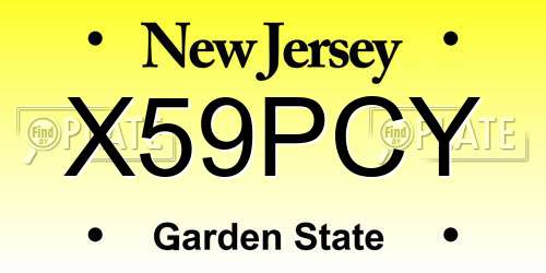 X59PCY New Jersey License Plate