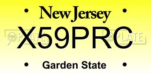 X59PRC New Jersey License Plate