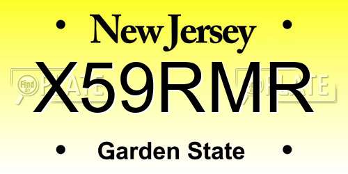 X59RMR New Jersey License Plate