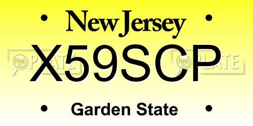 X59SCP New Jersey License Plate