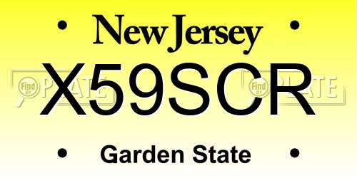 X59SCR New Jersey License Plate