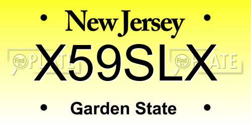 X59SLX New Jersey License Plate