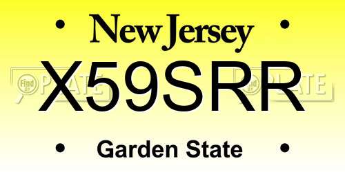 X59SRR New Jersey License Plate