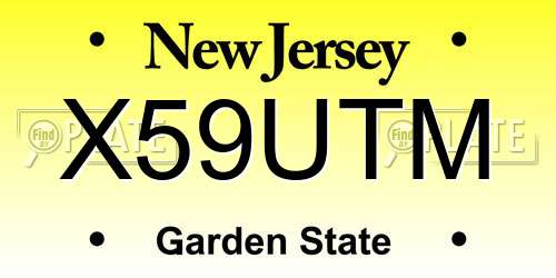 X59UTM New Jersey License Plate