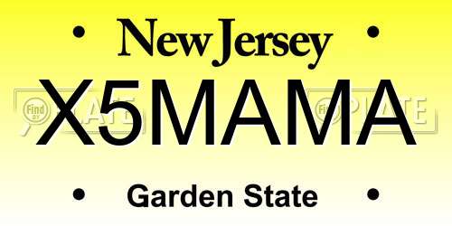 X5MAMA New Jersey License Plate