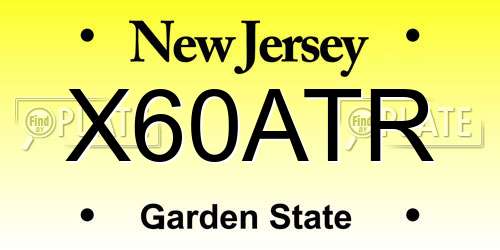 X60ATR New Jersey License Plate