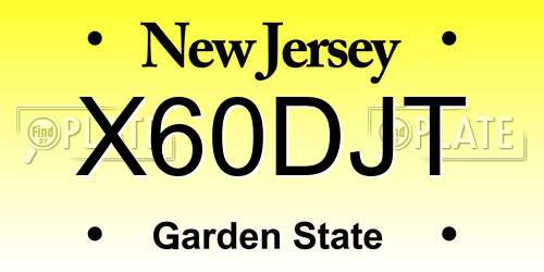 X60DJT New Jersey License Plate