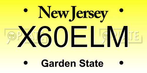 X60ELM New Jersey License Plate