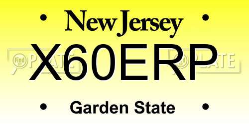 X60ERP New Jersey License Plate