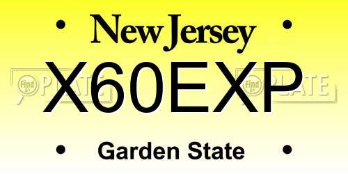 X60EXP New Jersey License Plate