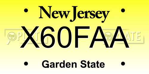 X60FAA New Jersey License Plate
