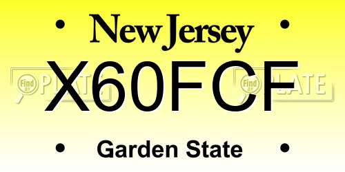 X60FCF New Jersey License Plate