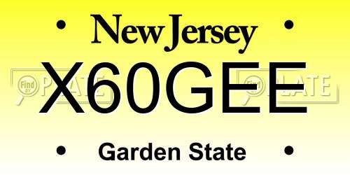 X60GEE New Jersey License Plate