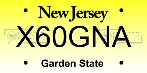 X60GNA New Jersey License Plate