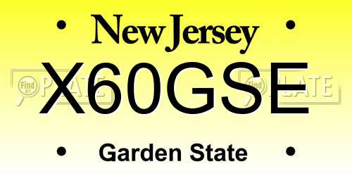 X60GSE New Jersey License Plate